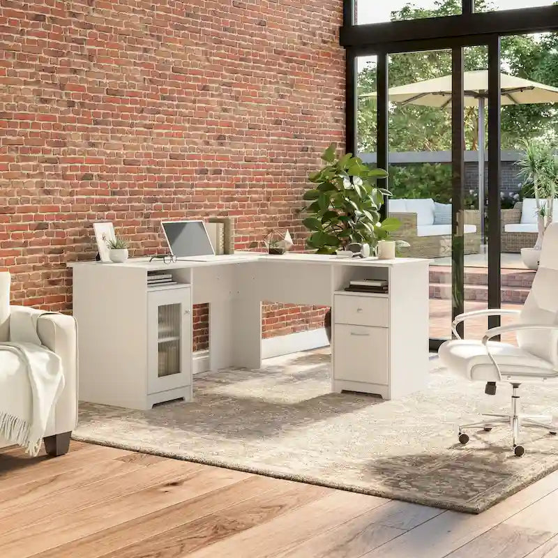 60W L Shaped Computer Desk with Storage