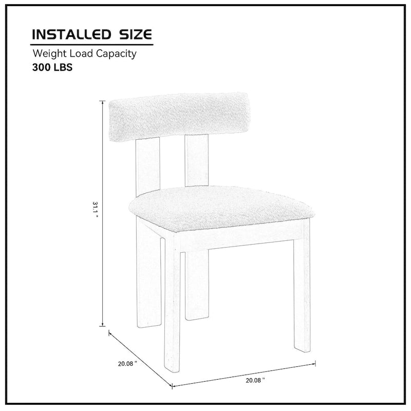 Modern Upholstered Wood Dining Chair with Cushioned Seat