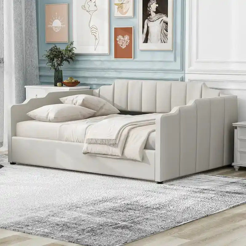 Full-Size Upholstered Daybed with Underbed Storage