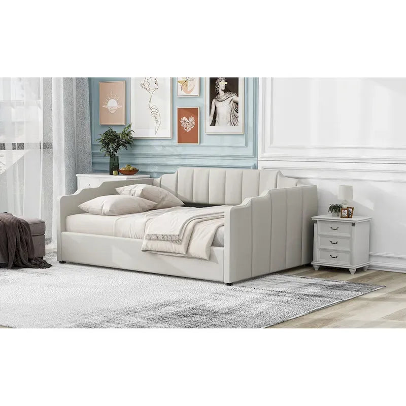 Full-Size Upholstered Daybed with Underbed Storage