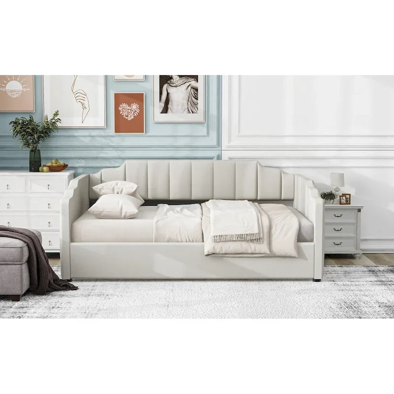 Full-Size Upholstered Daybed with Underbed Storage