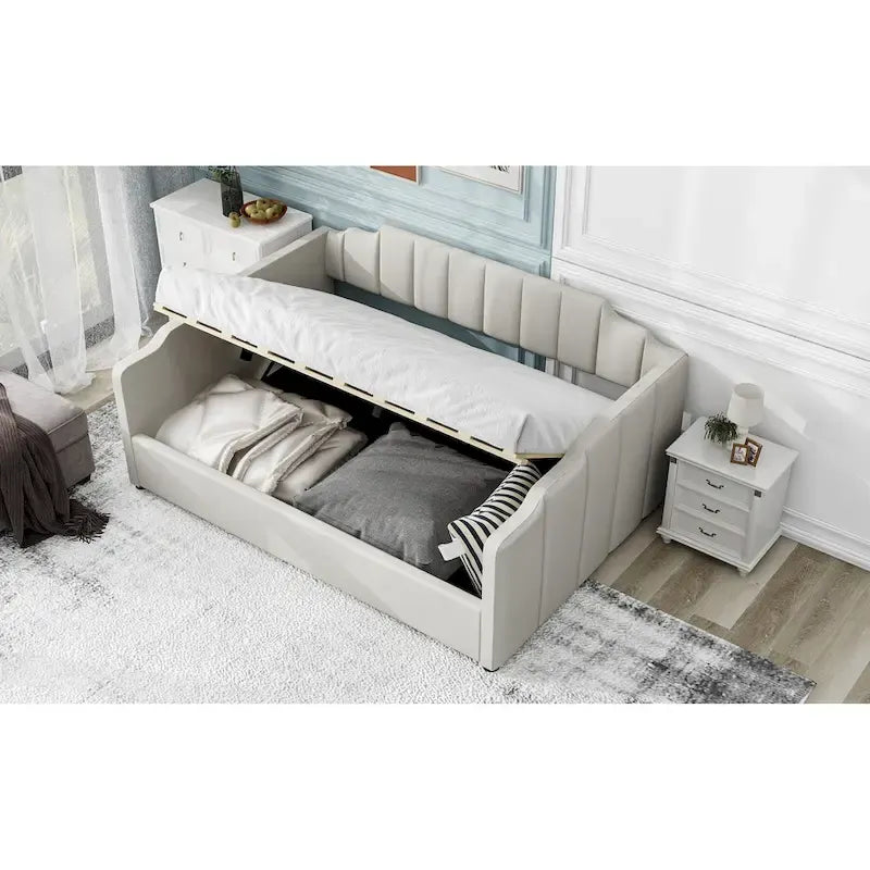 Full-Size Upholstered Daybed with Underbed Storage