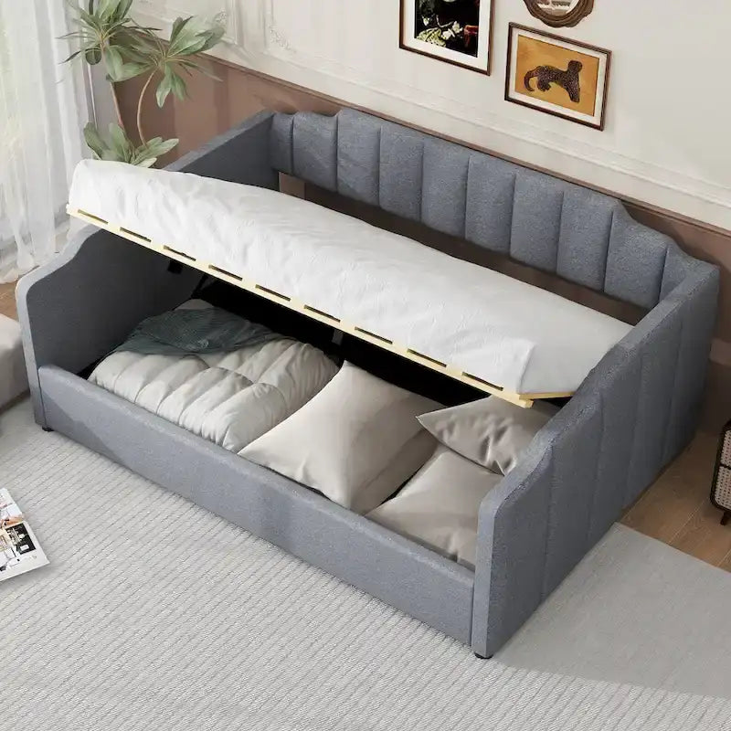 Full-Size Upholstered Daybed with Underbed Storage