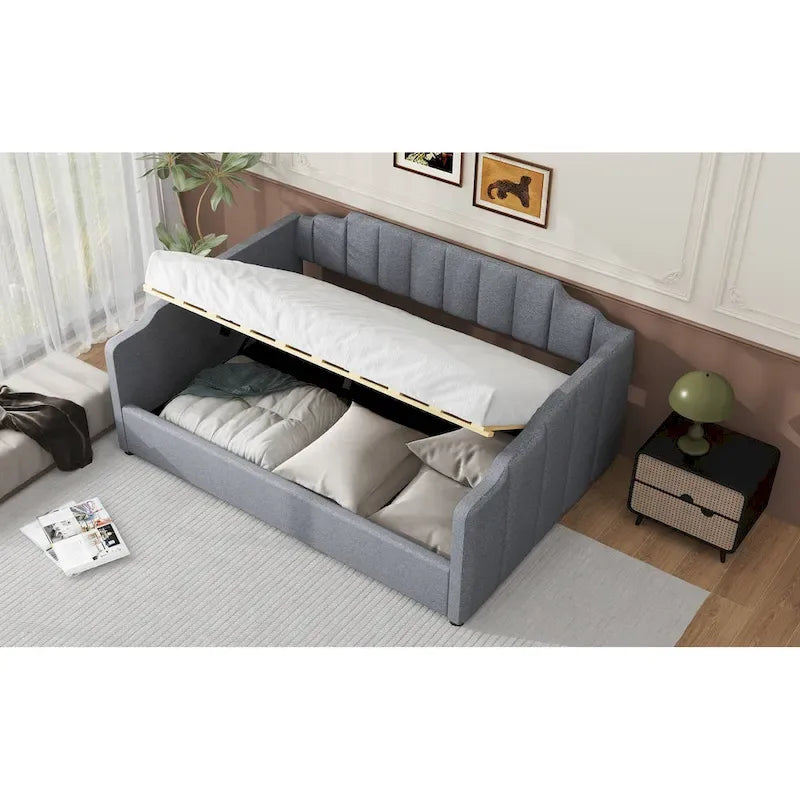 Full-Size Upholstered Daybed with Underbed Storage