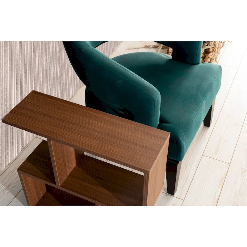 Rectangle 4-Shelf End Table, 23-Inch Narrow Side Table for Living Rooms