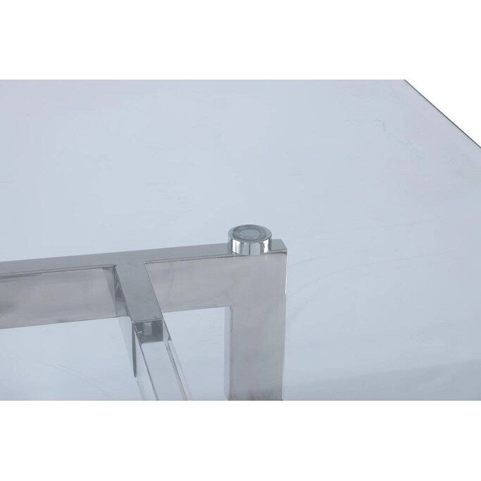 72-Inch Rectangular Glass Dining Table with Floating Acrylic Base
