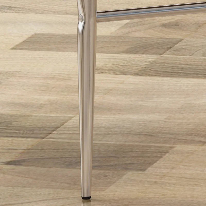 Modern Upholstered Counter Stool with Chrome Legs