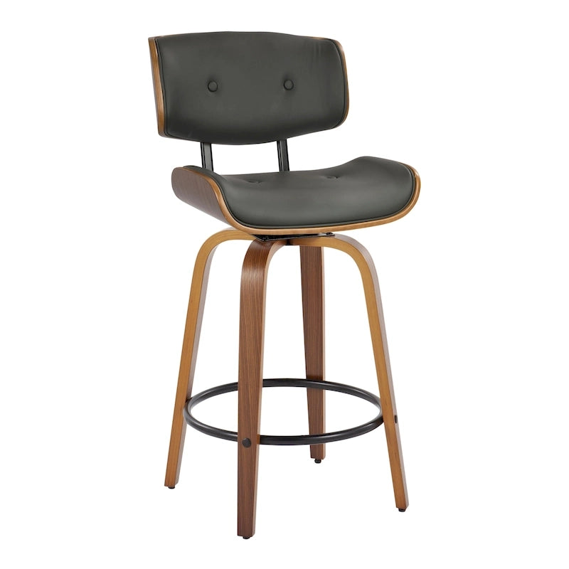26-Inch Fixed-Height Counter Stool with Bent Wood Legs