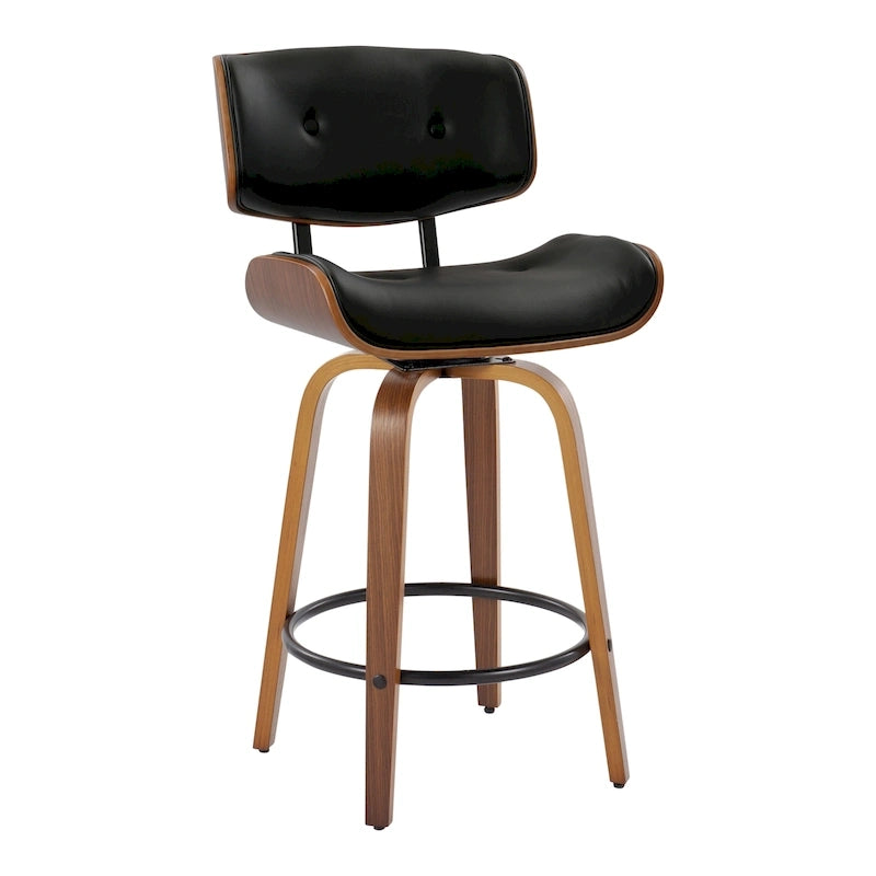26-Inch Fixed-Height Counter Stool with Bent Wood Legs