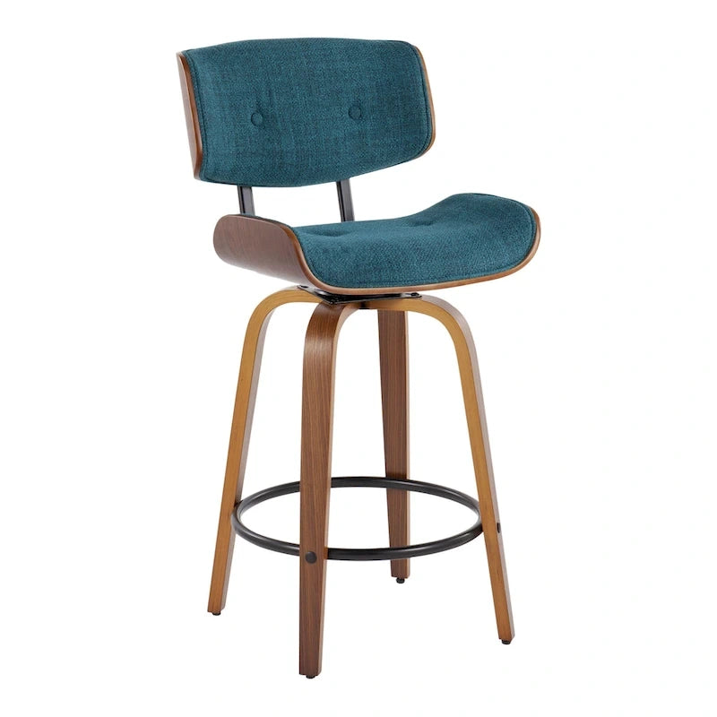 26-Inch Fixed-Height Counter Stool with Bent Wood Legs