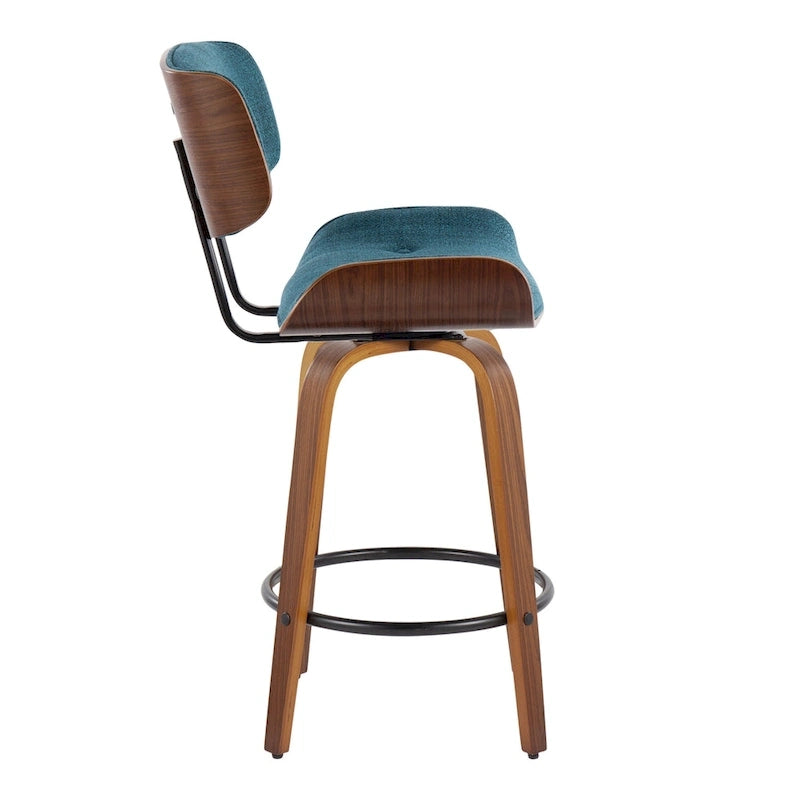 26-Inch Fixed-Height Counter Stool with Bent Wood Legs