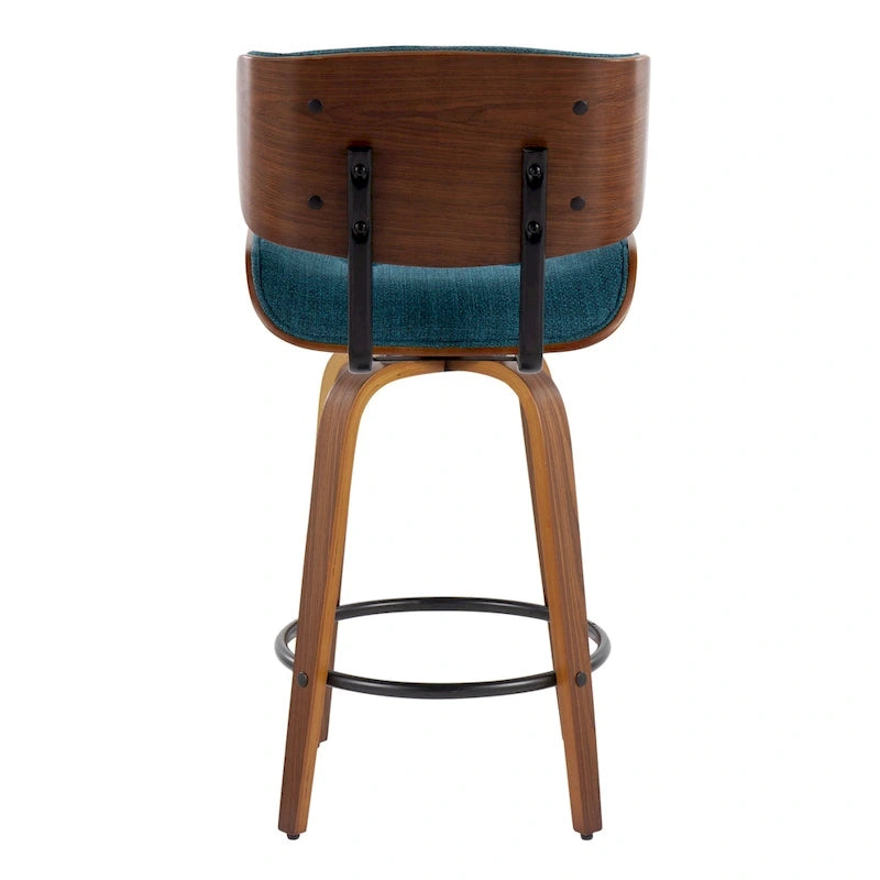26-Inch Fixed-Height Counter Stool with Bent Wood Legs