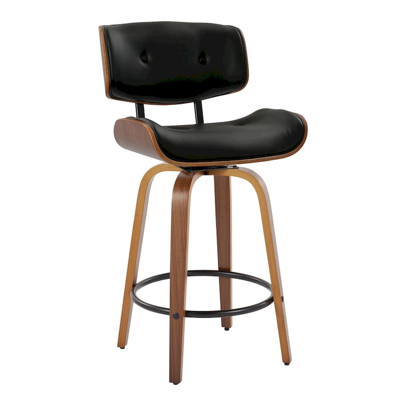 26-Inch Fixed-Height Counter Stool with Bent Wood Legs
