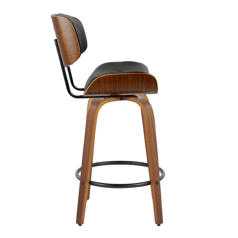 26-Inch Fixed-Height Counter Stool with Bent Wood Legs