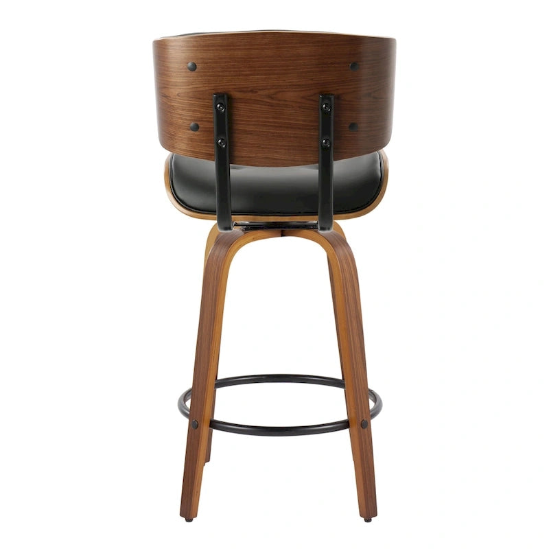 26-Inch Fixed-Height Counter Stool with Bent Wood Legs