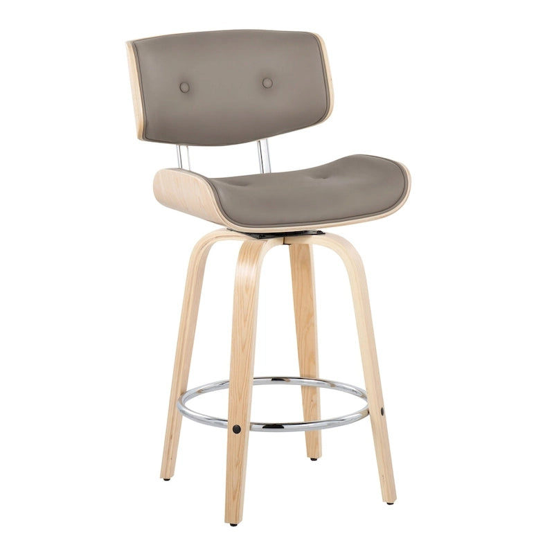 26-Inch Fixed-Height Counter Stool with Bent Wood Legs