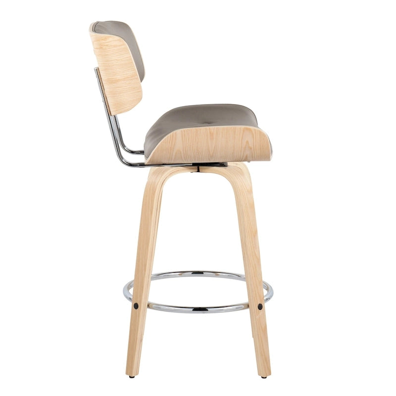 26-Inch Fixed-Height Counter Stool with Bent Wood Legs