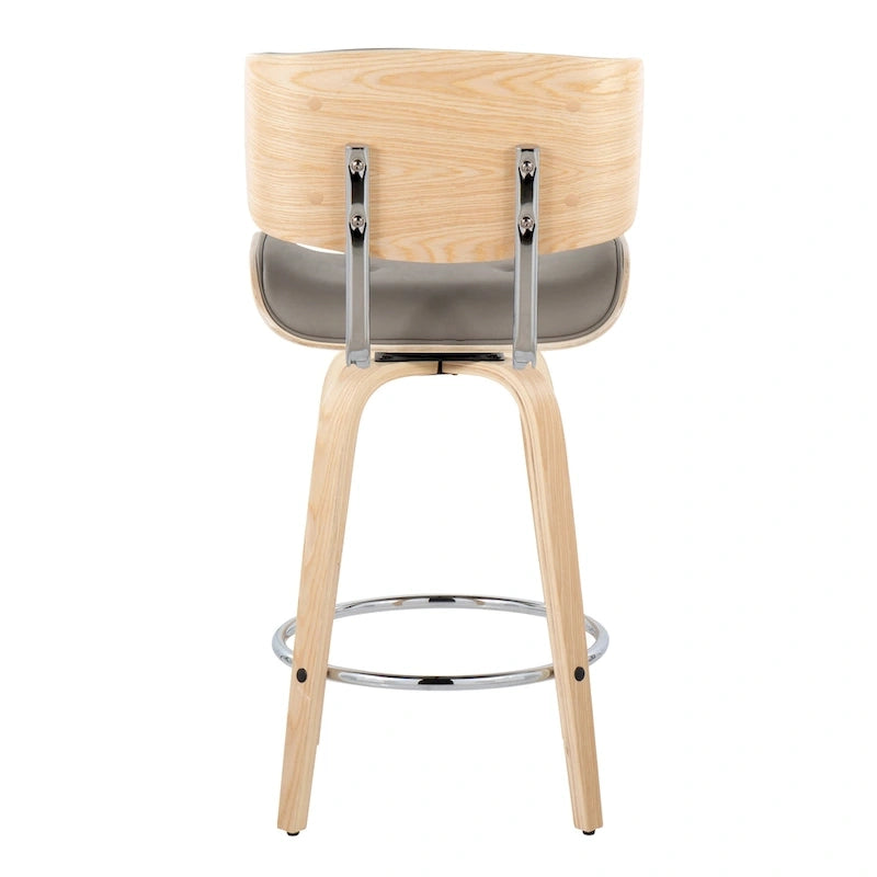 26-Inch Fixed-Height Counter Stool with Bent Wood Legs