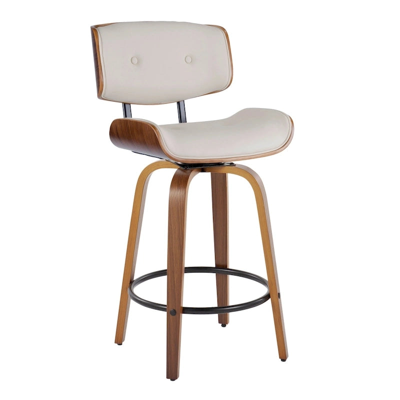 26-Inch Fixed-Height Counter Stool with Bent Wood Legs