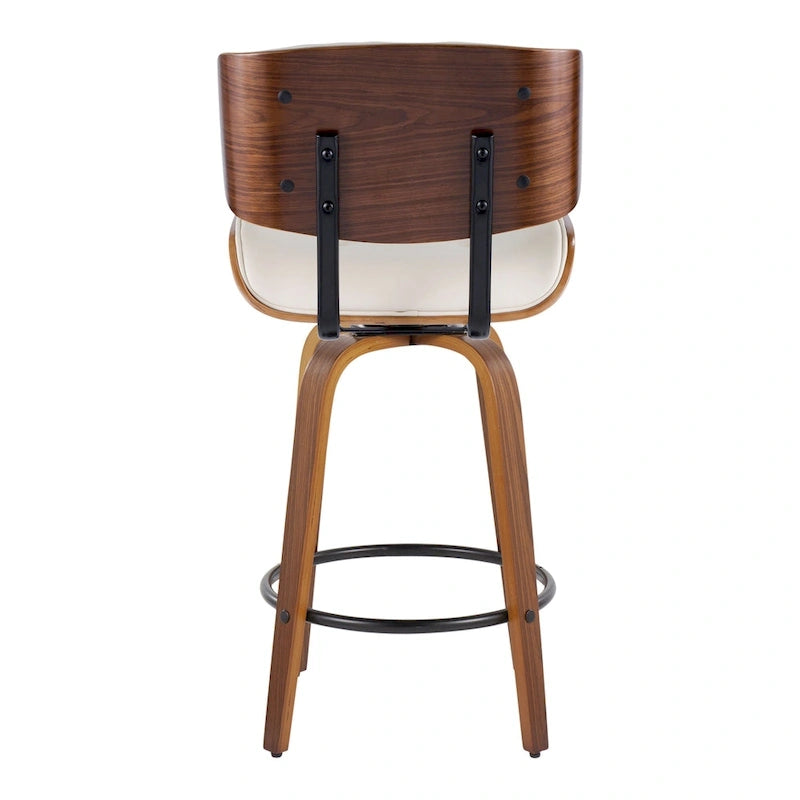 26-Inch Fixed-Height Counter Stool with Bent Wood Legs