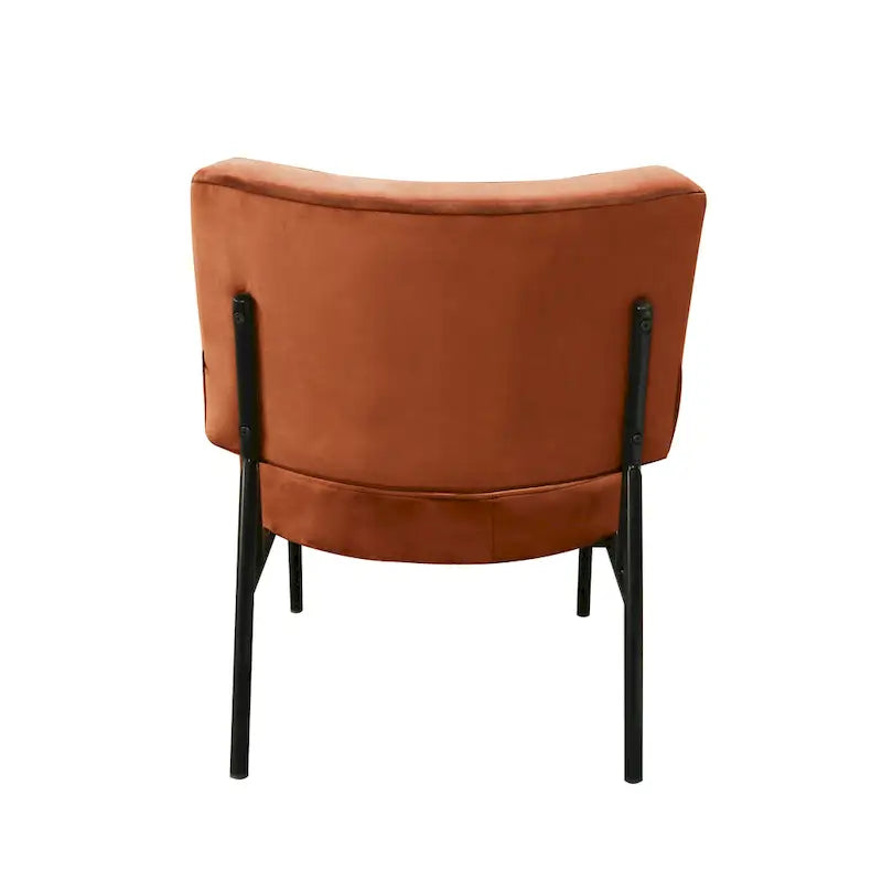 Modern Orange Velvet Accent Chair