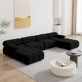 Schwarzes modulares Sofa aus Samt