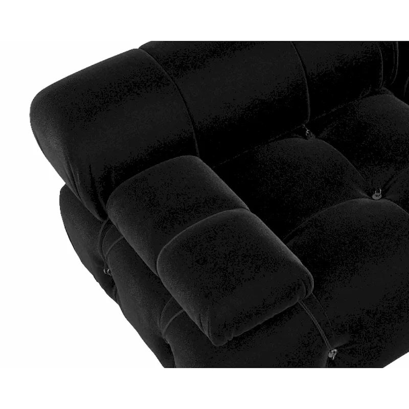 Schwarzes modulares Sofa aus Samt