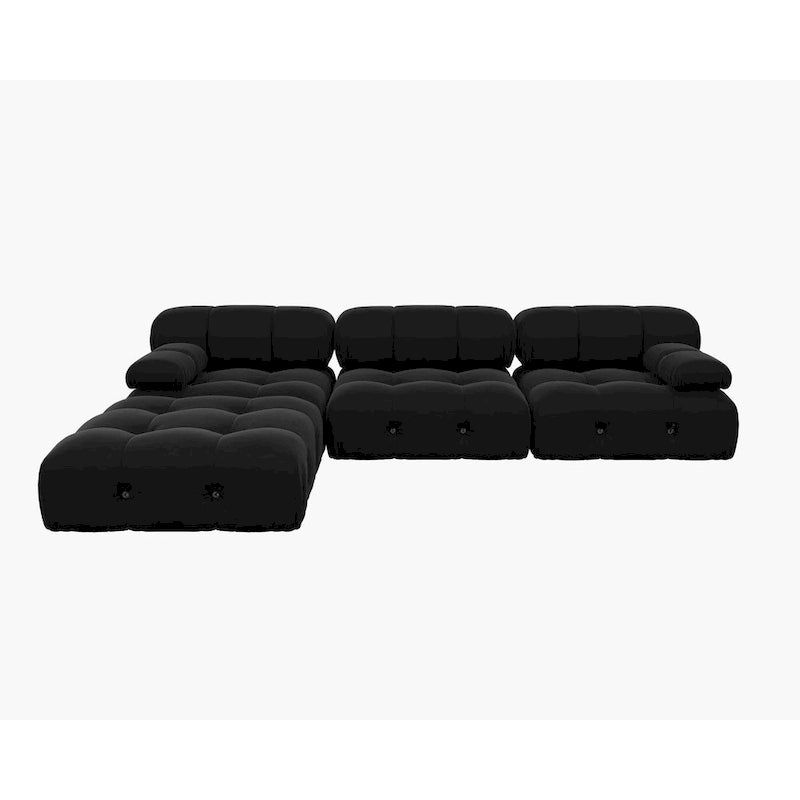 Schwarzes modulares Sofa aus Samt