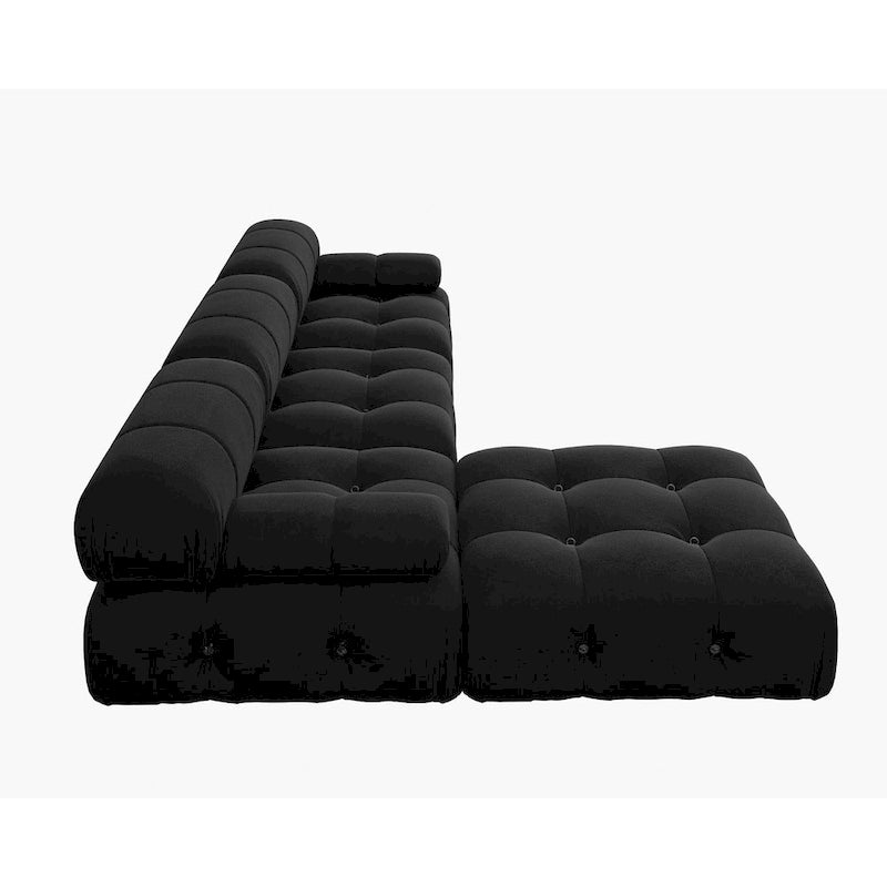 Schwarzes modulares Sofa aus Samt