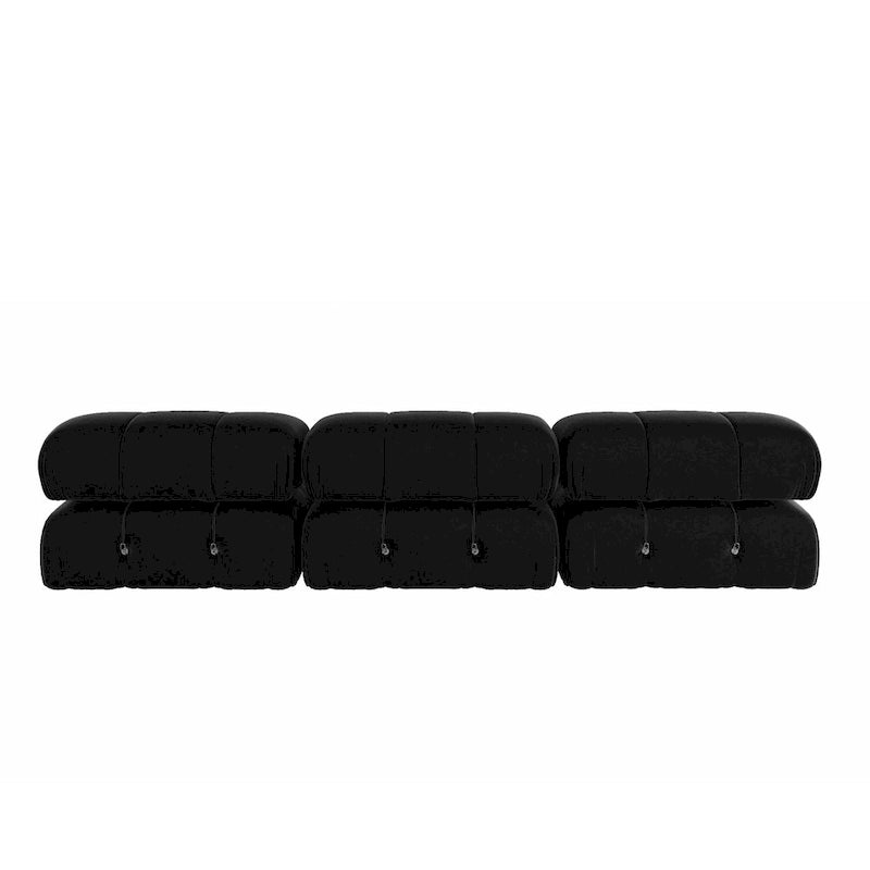 Schwarzes modulares Sofa aus Samt