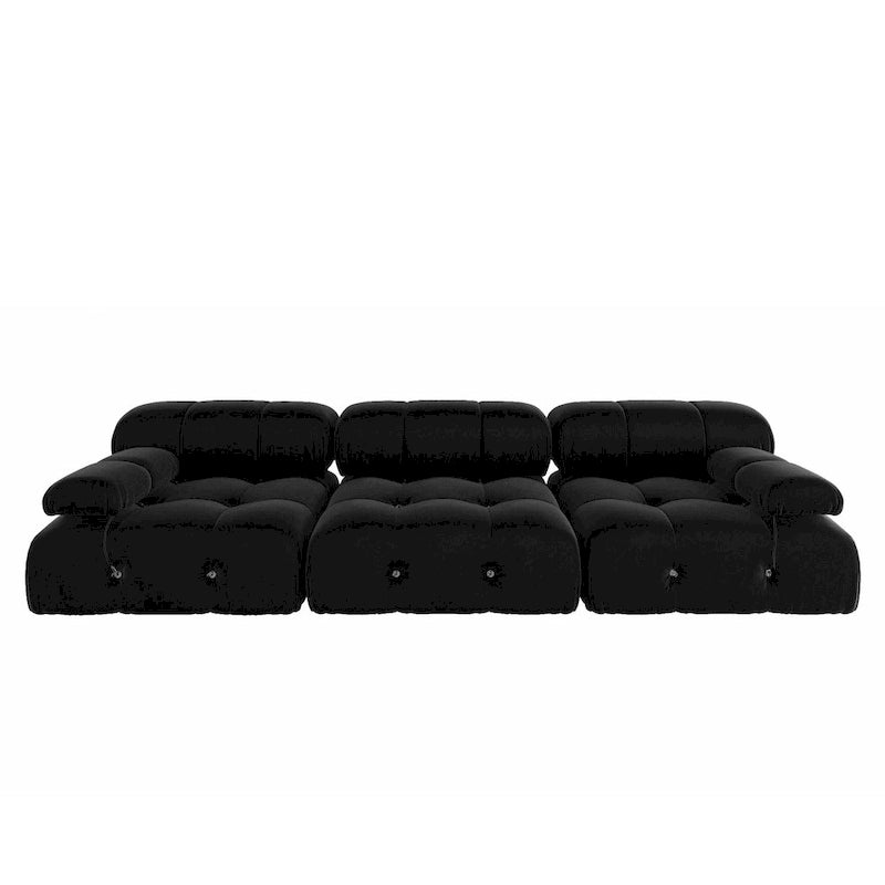 Schwarzes modulares Sofa aus Samt