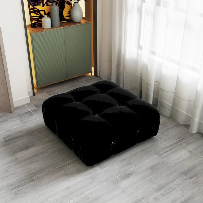 Schwarzes modulares Sofa aus Samt