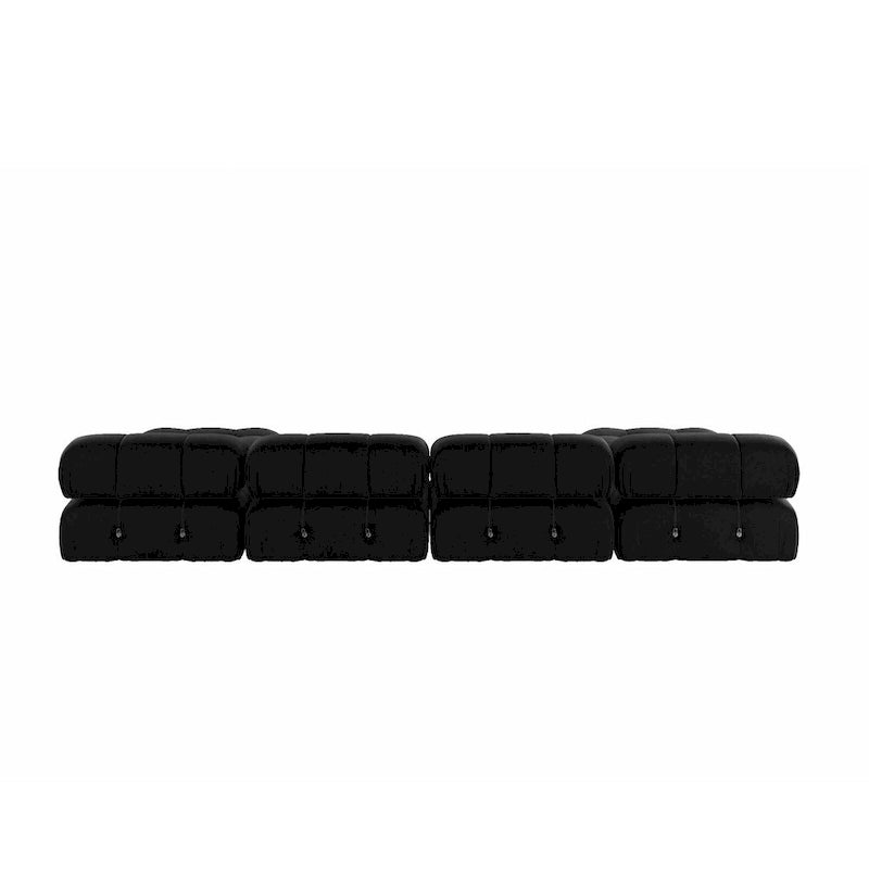 Schwarzes modulares Sofa aus Samt
