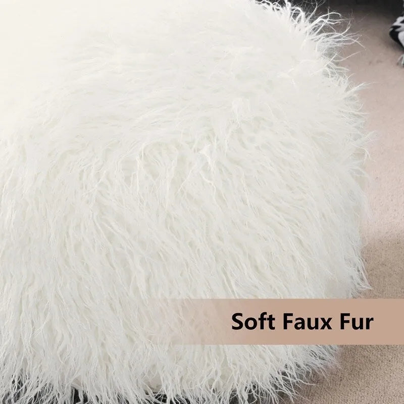 Bezug für runden Kunstfell-Pouf
