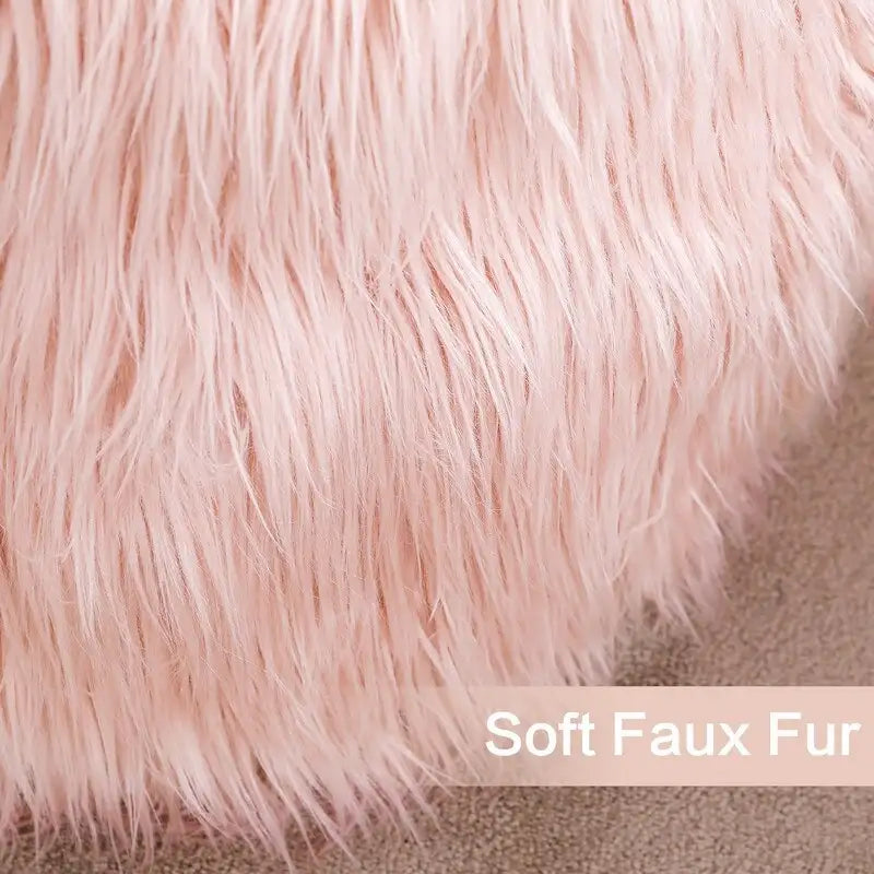 Bezug für runden Kunstfell-Pouf