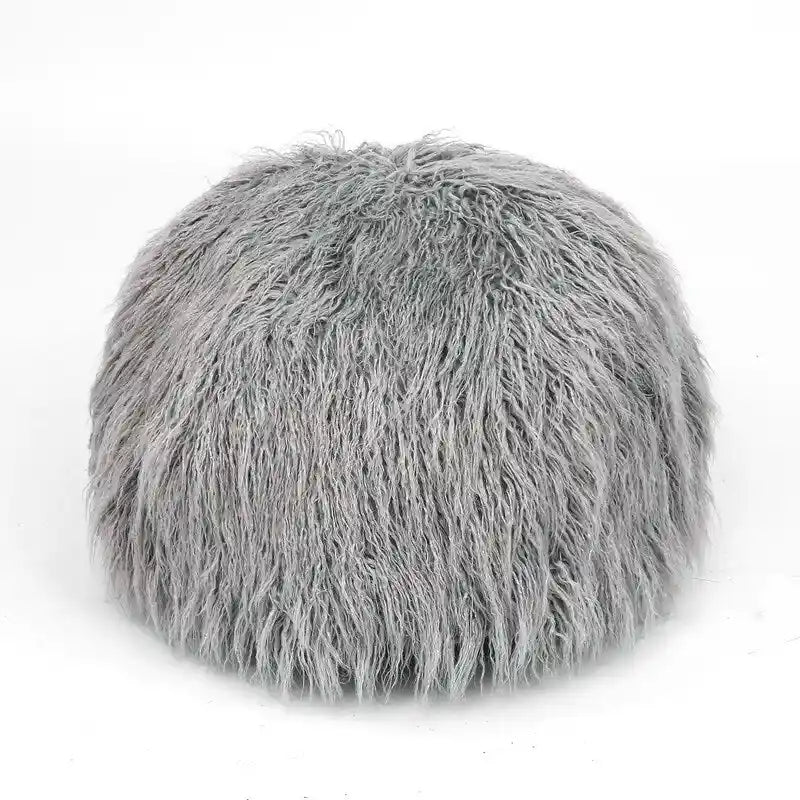 Bezug für runden Kunstfell-Pouf