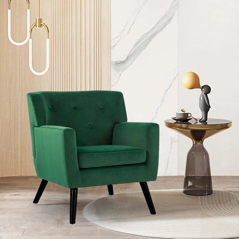 Velvet Tufted Accent Armchair