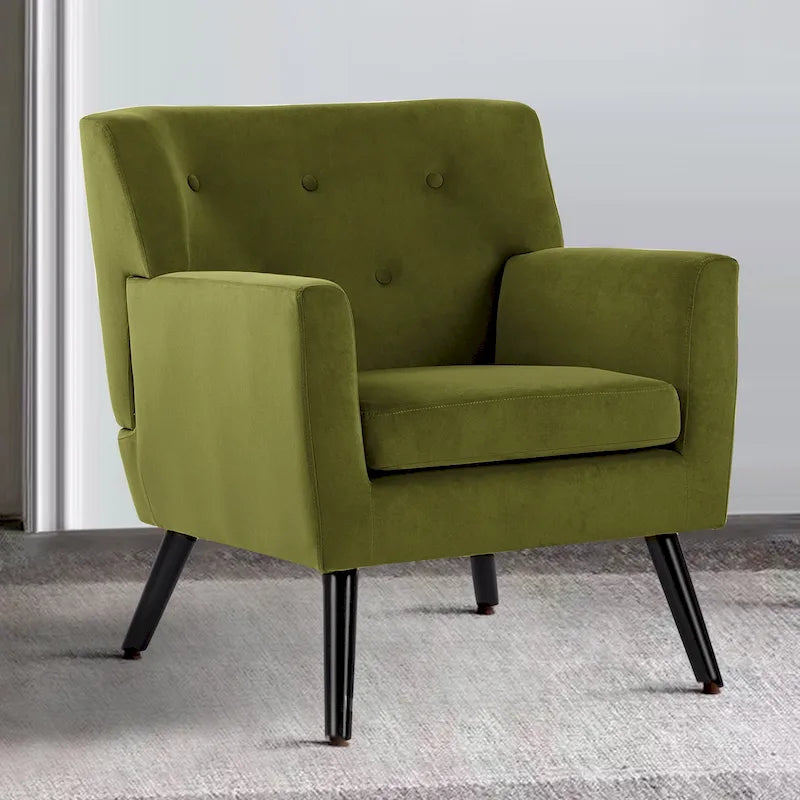 Velvet Tufted Accent Armchair