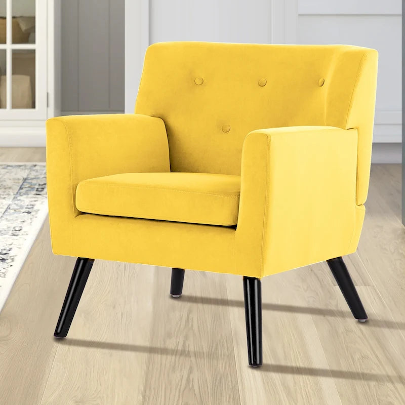 Velvet Tufted Accent Armchair