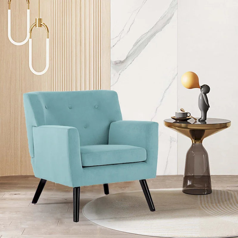 Velvet Tufted Accent Armchair