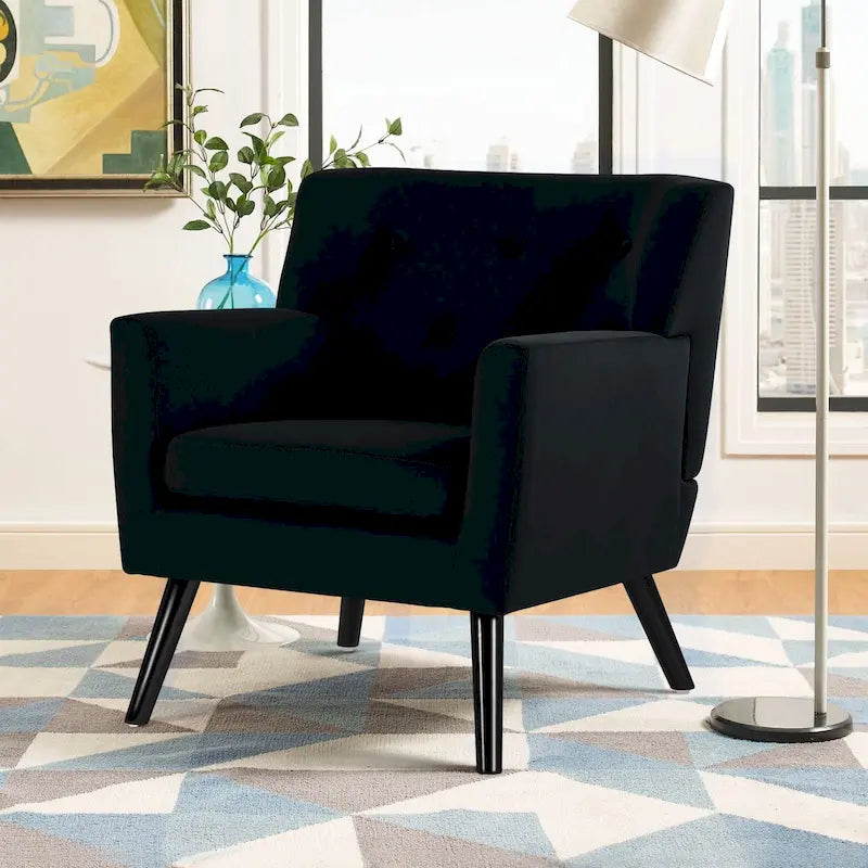 Velvet Tufted Accent Armchair