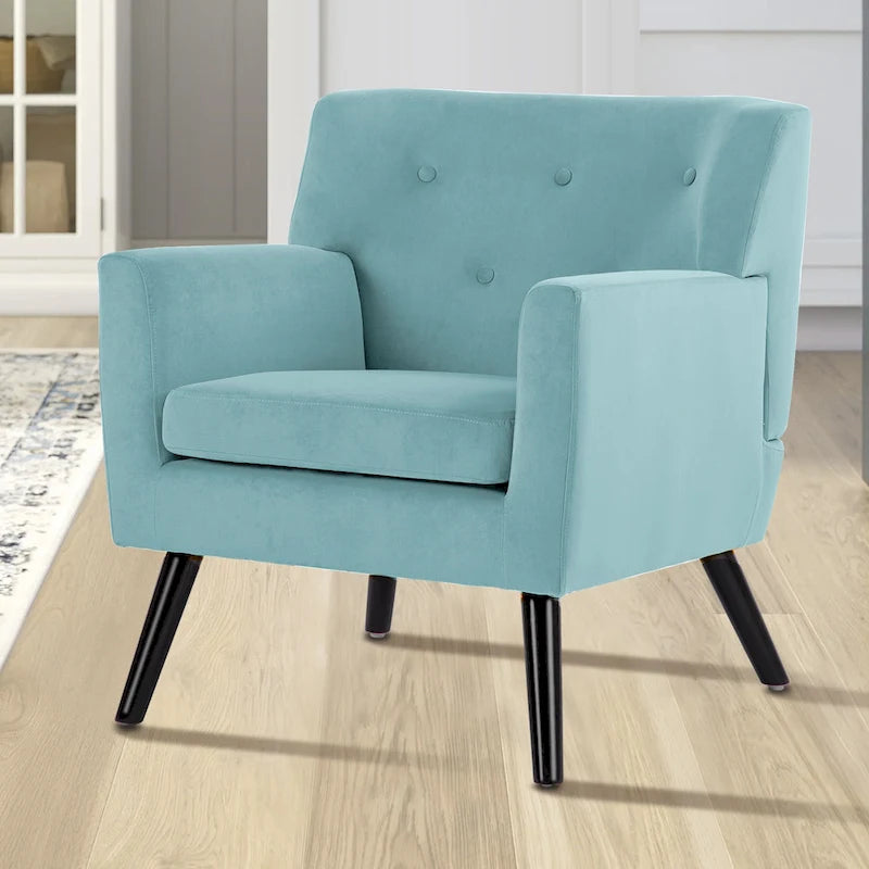 Velvet Tufted Accent Armchair