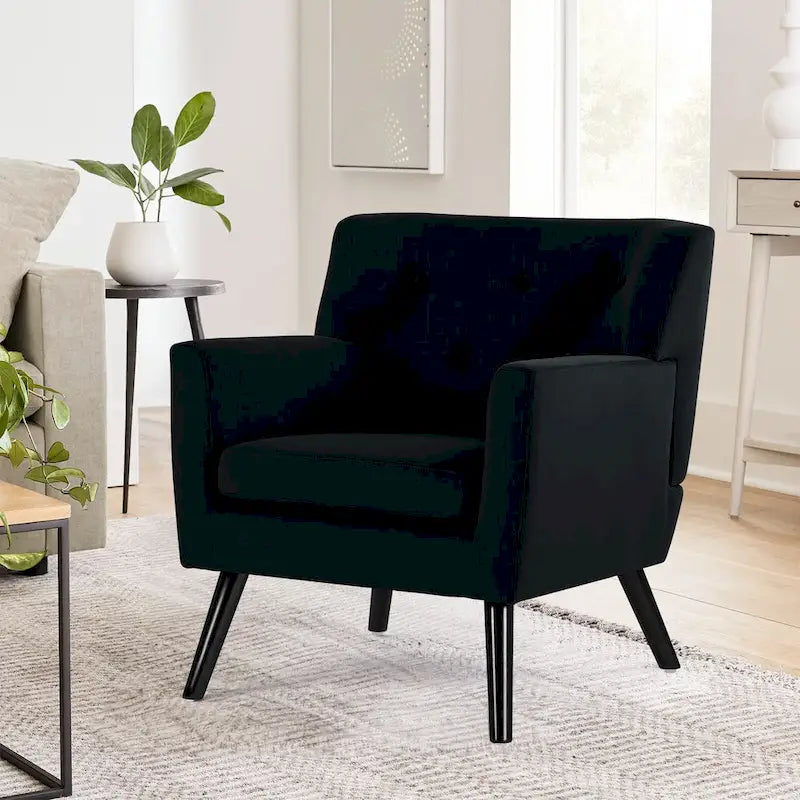 Velvet Tufted Accent Armchair