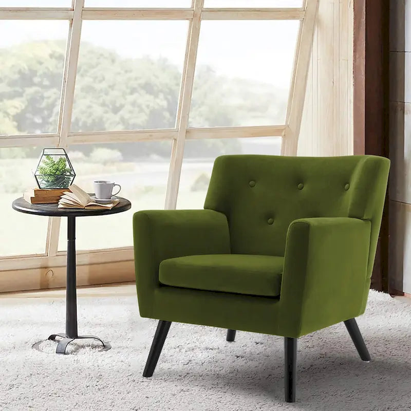 Velvet Tufted Accent Armchair