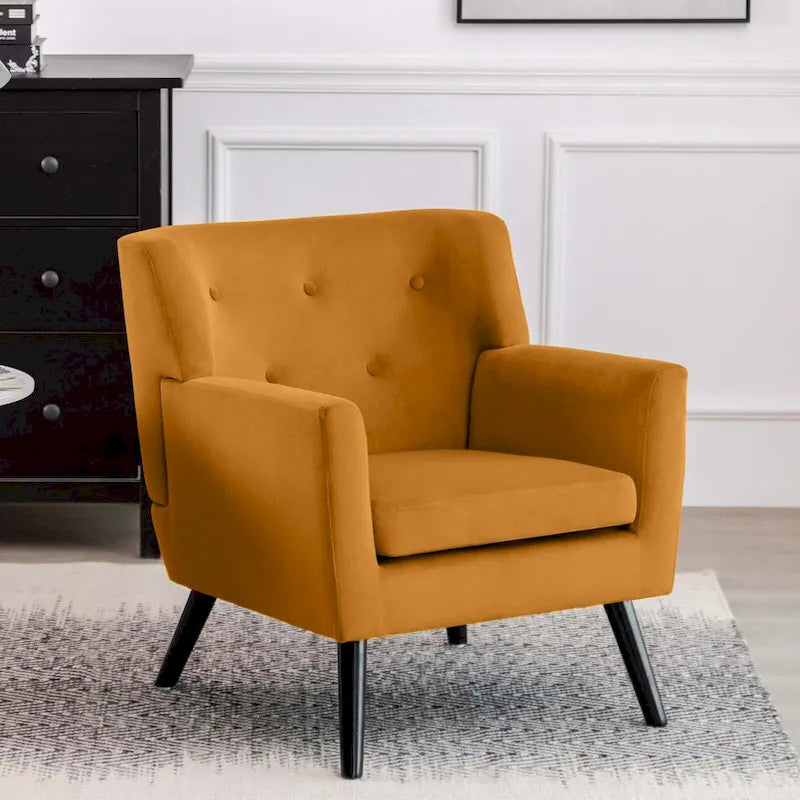 Velvet Tufted Accent Armchair