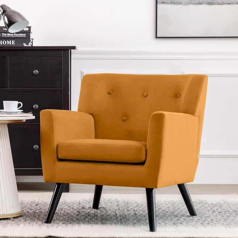 Velvet Tufted Accent Armchair