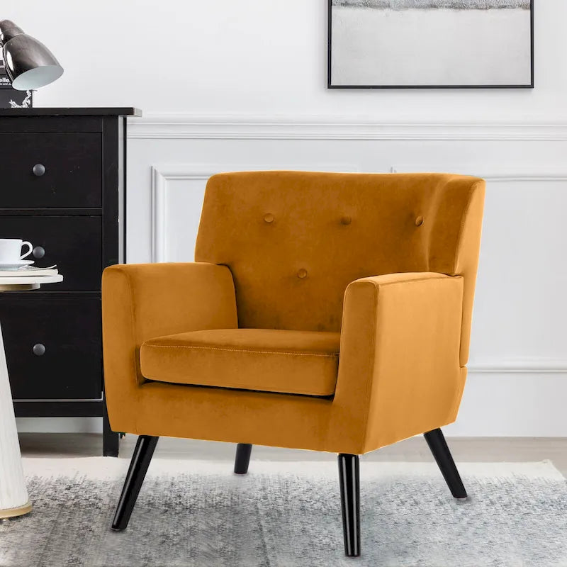 Velvet Tufted Accent Armchair
