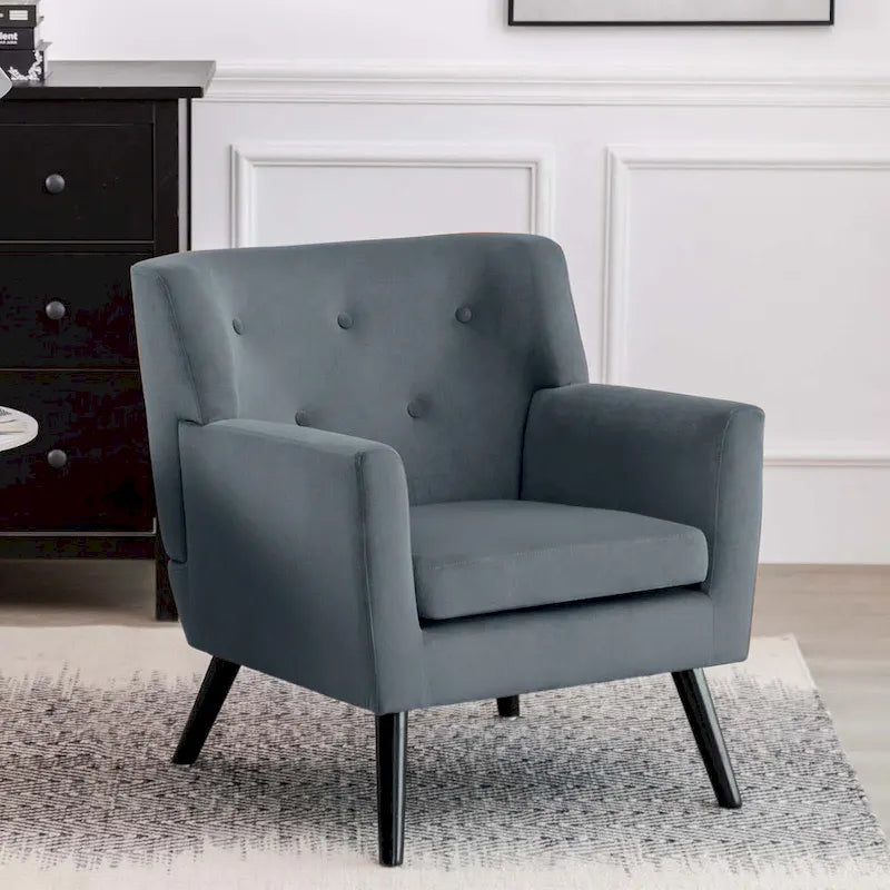 Velvet Tufted Accent Armchair