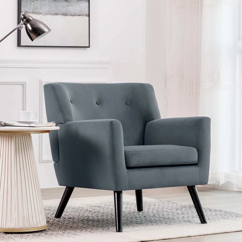 Velvet Tufted Accent Armchair