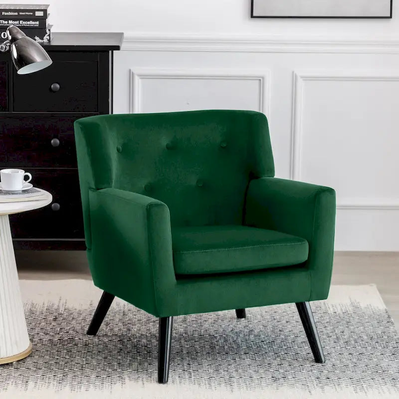 Velvet Tufted Accent Armchair